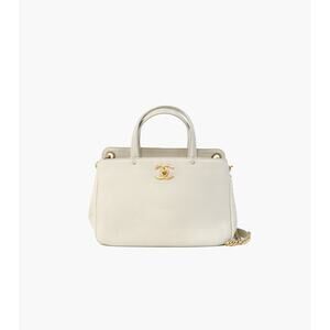 CHANEL White Big CC Tote Bag A-A28796